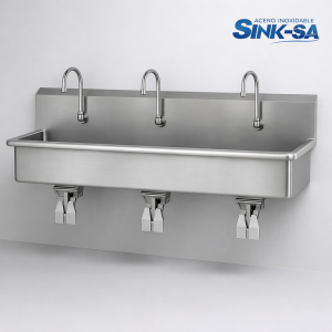 Lavamanos Industrial Multiple De Acero Inoxidable