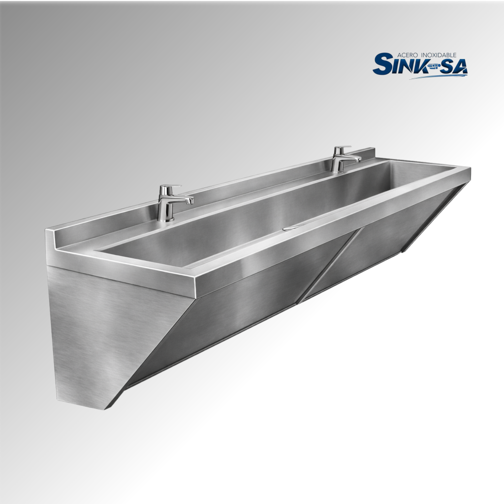 Lavamanos mural de acero inoxidable linea plus