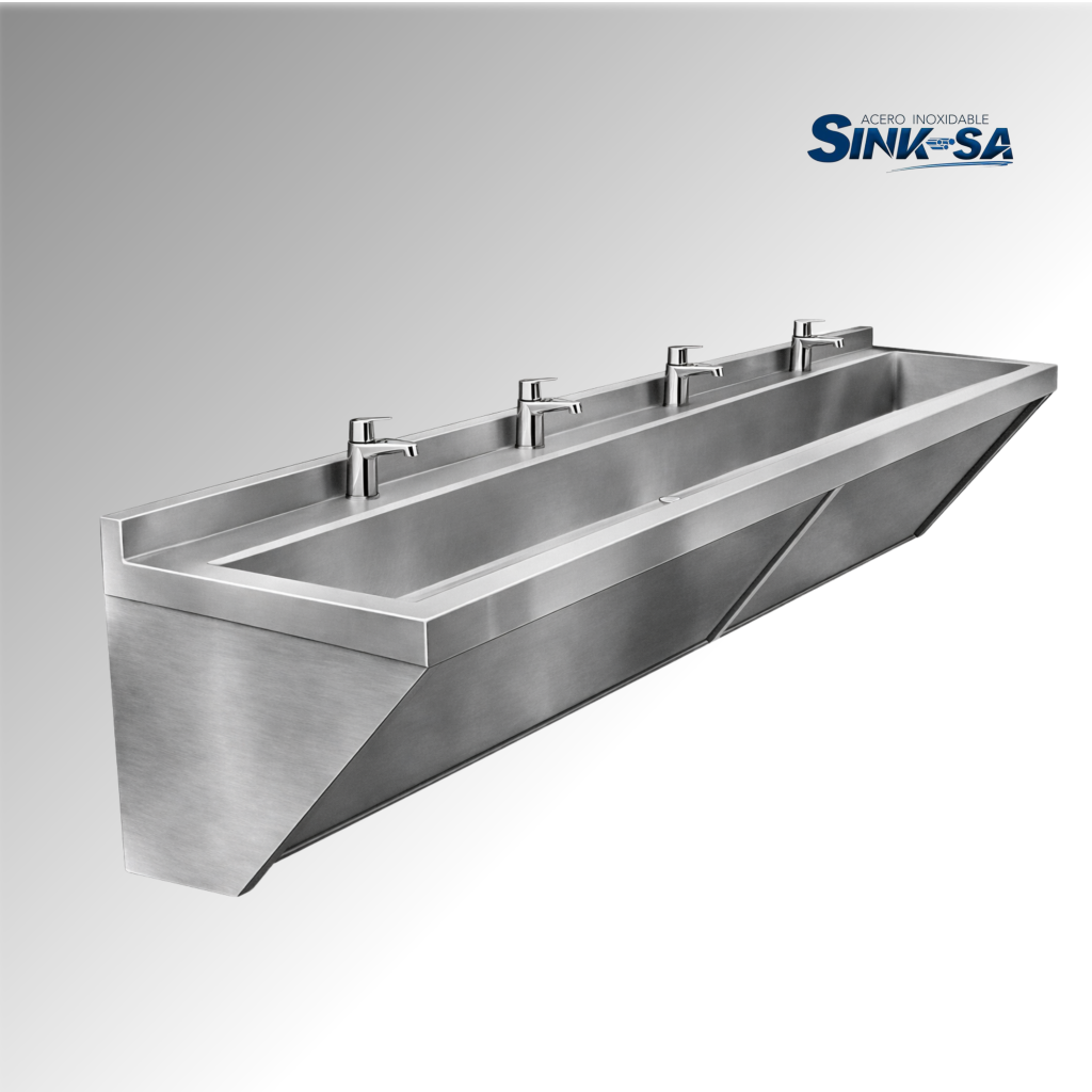 Lavamanos mural de acero inoxidable linea plus